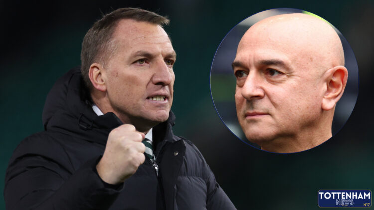 Tottenham chairman Daniel Levy and Celtic manager Brendan Rodgers