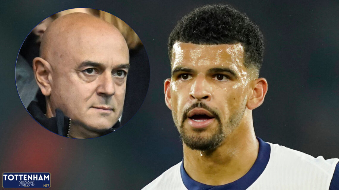 Tottenham striker Dominic Solanke and Daniel Levy