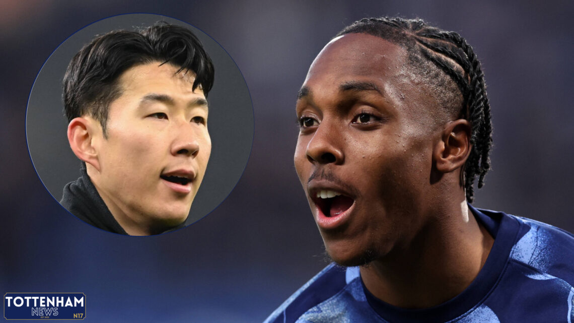 Tottenham forward Mathys Tel and Son Heung-min