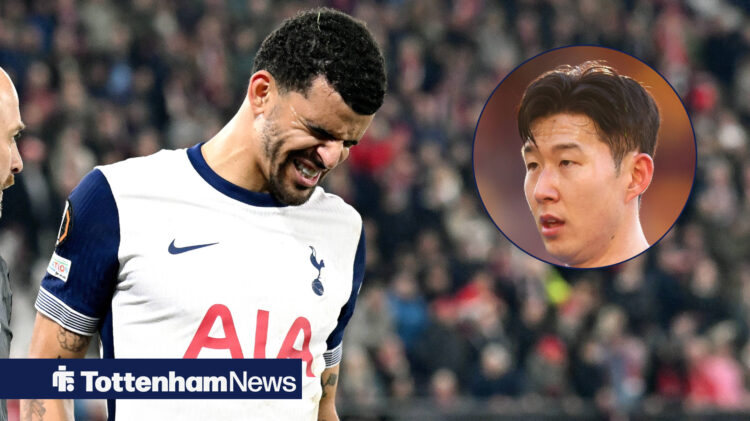 Tottenham stars Son Heung-min and Dominic Solanke.