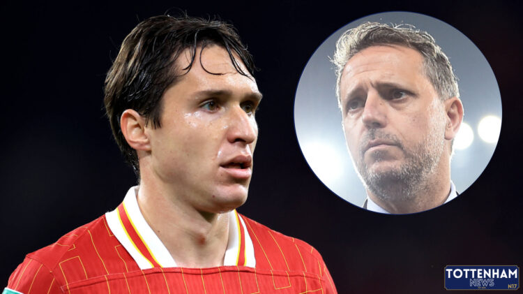 Potential Tottenham chief Fabio Paratici and Liverpool forwrad Federico Chiesa