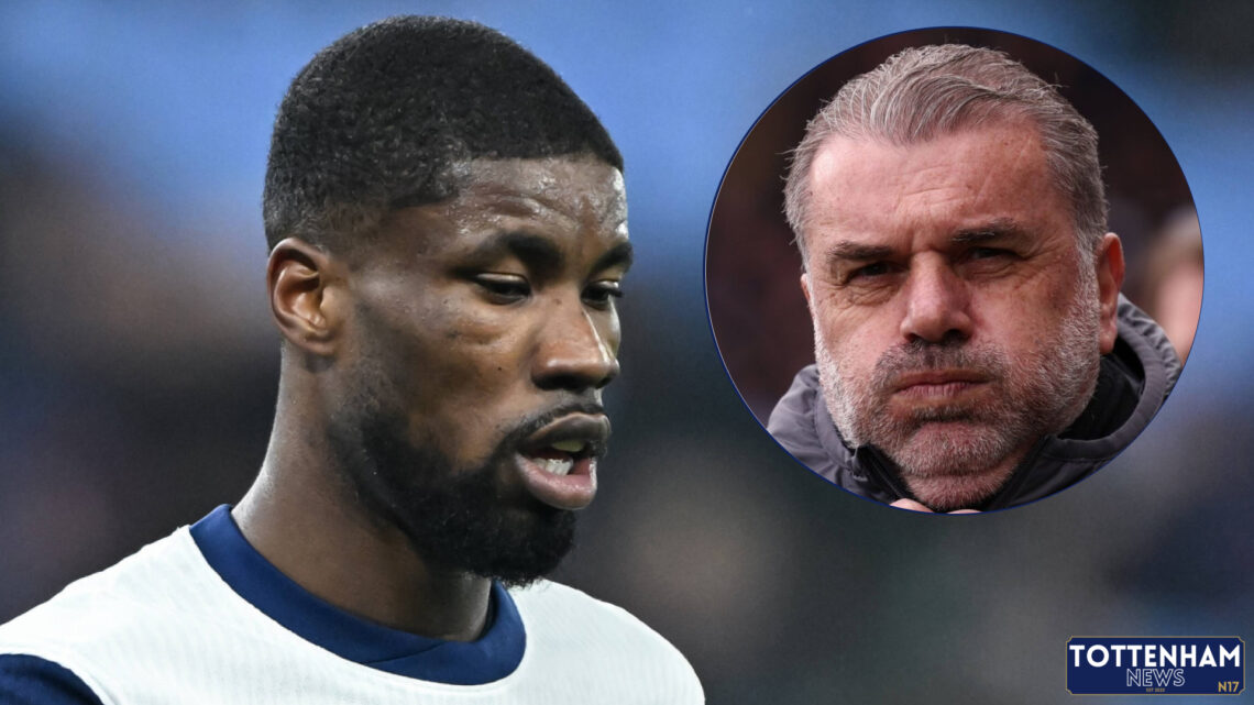 Tottenham defender Kevin Danso and Ange Postecoglou