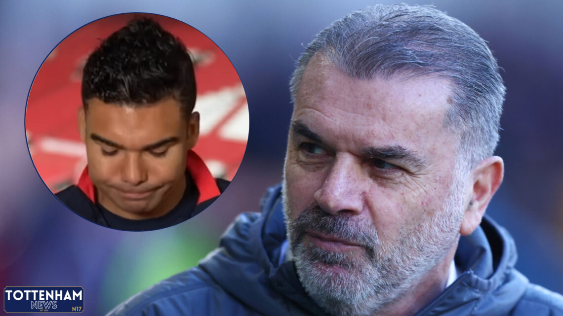 Tottenham manager Ange Postecoglou and Casemiro