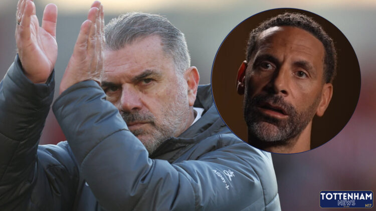 Tottenham manager Ange Postecoglou and Manchester United legend Rio Ferdinand