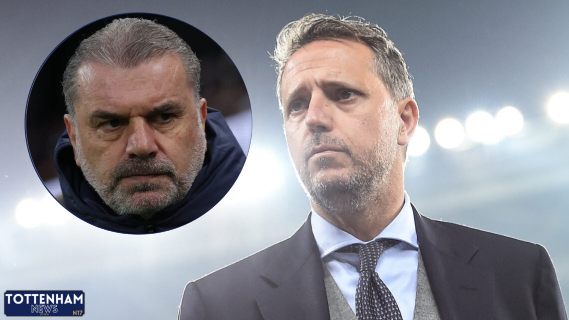Tottenham manager Ange Postecoglou and Fabio Paratici