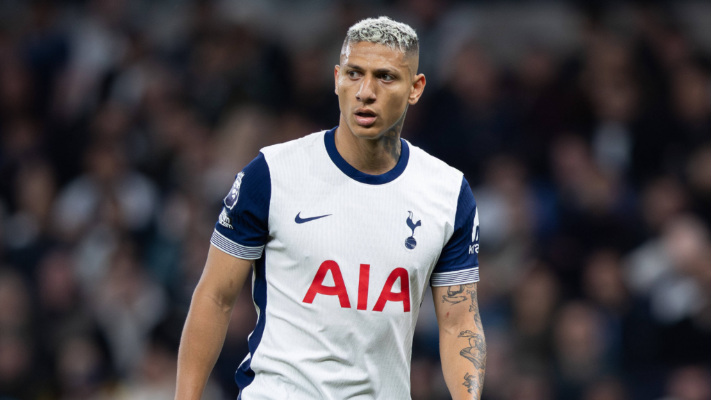 Richarlison looks on during a Tottenham clash