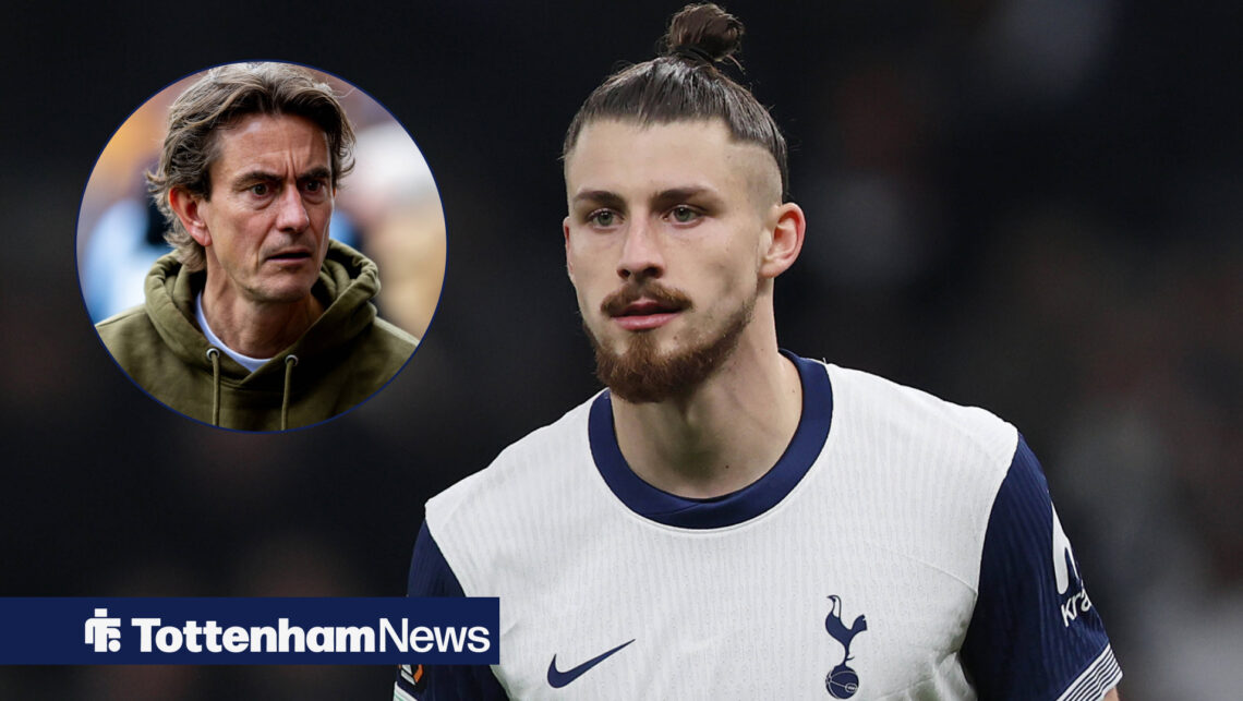 Tottenham manager Thomas Frank and defender Radu Dragusin.