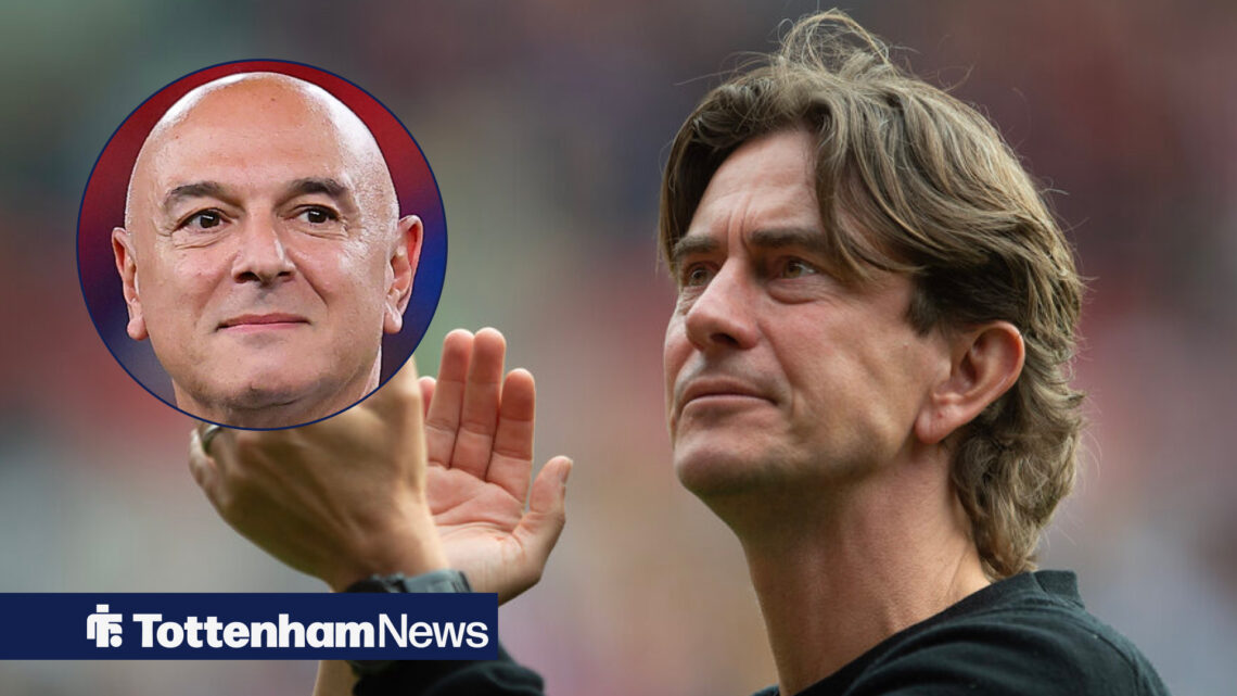 Tottenham chief Daniel Levy and Brentford boss Thomas Frank