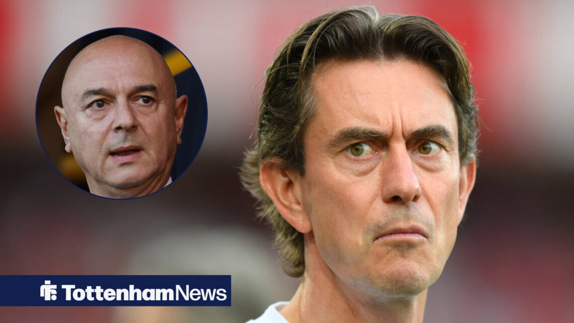 Tottenham manager Thomas Frank and Daniel Levy