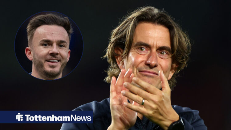 Tottenham manager Thomas Frank and James Maddison