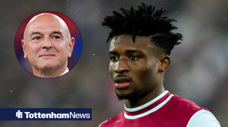 Tottenham chief Daniel Levy and West Ham United forward Mohammed Kudus