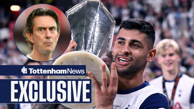Tottenham manager Thomas Frank and star man Cristian Romero.