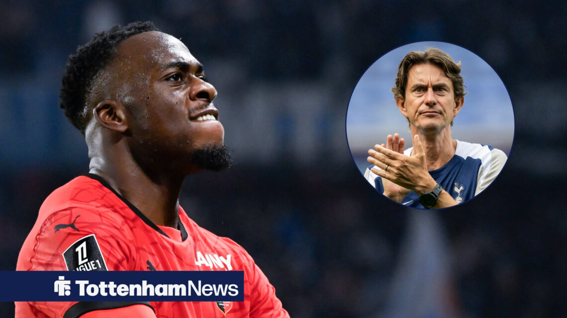 Arnaud Kalimuendo celebrates at Rennes