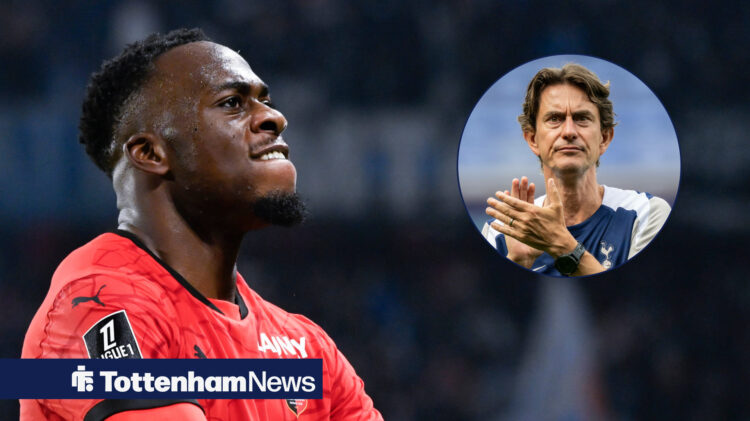 Arnaud Kalimuendo celebrates at Rennes