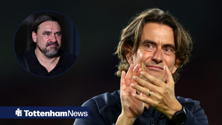 Tottenham manager Thomas Frank and Leeds boss Daniel Farke.