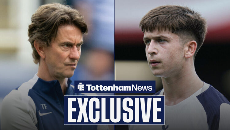 Tottenham News exclusive as manager Thomas Frank looks frustratedly at youngster Mikey Moore.