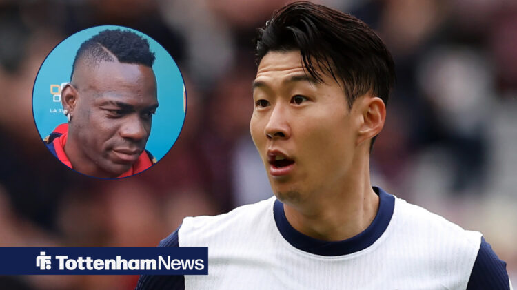 Tottenham forward Son Heung-min and Mario Balotelli