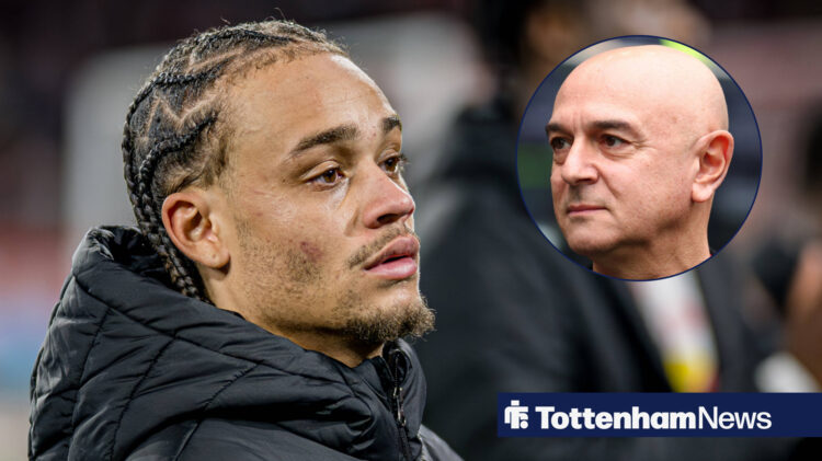 Xavi Simons with Daniel Levy inset.