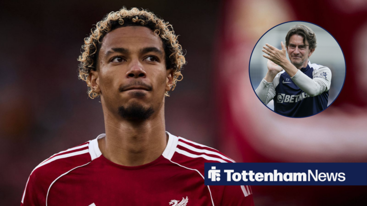Hugo Ekitike for Liverpool and Thomas Frank clapping in circle