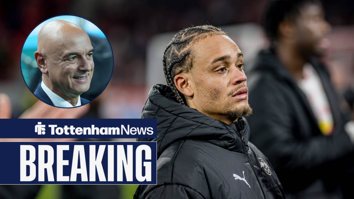 RB Leipzig midfielder Xavi Simons with Tottenham chairman Daniel Levy insert