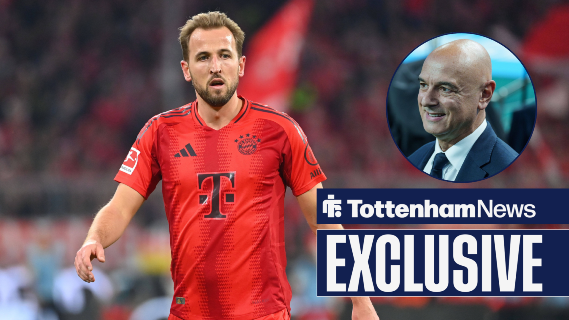 Daniel Levy smiles at Harry Kane.