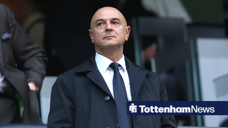 Tottenham chairman Daniel Levy with a Tottenham News banner