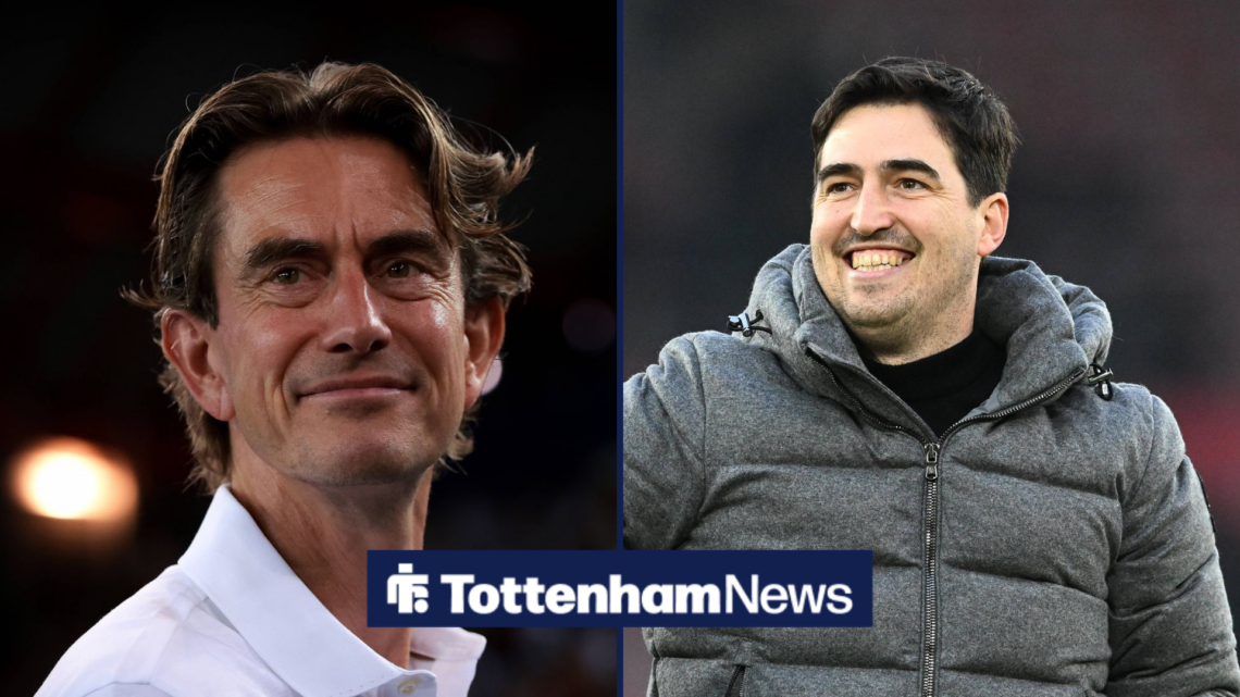 Thomas Frank alongside Bournemouth manager Andoni Iraola