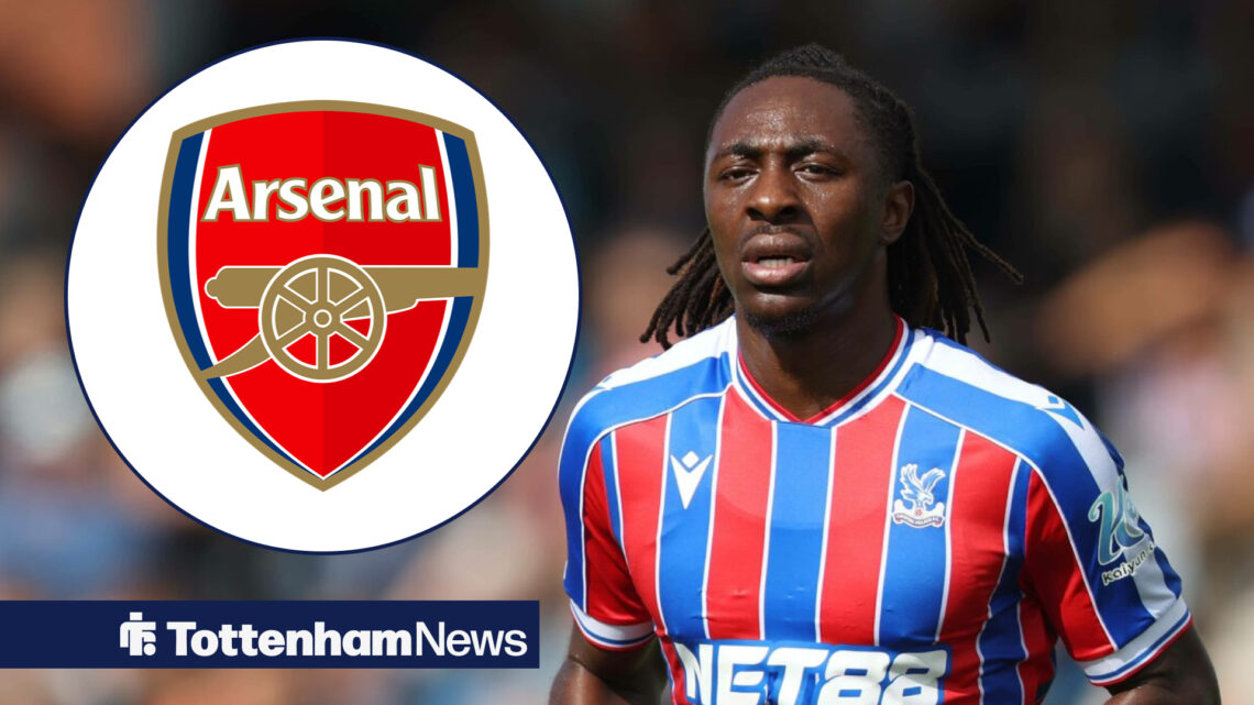 Tottenham-linked Crystal Palace midfielder Eberechi Eze, with Arsenal badge insert.