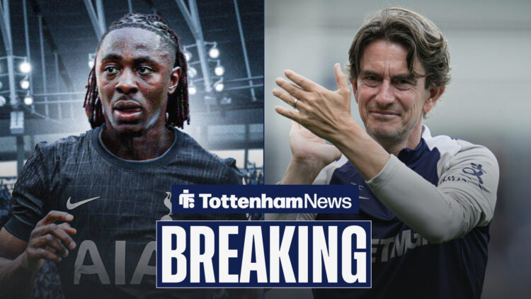 Breaking News as Tottenham manager Thomas Frank applauds transfer target Eberechi Eze.
