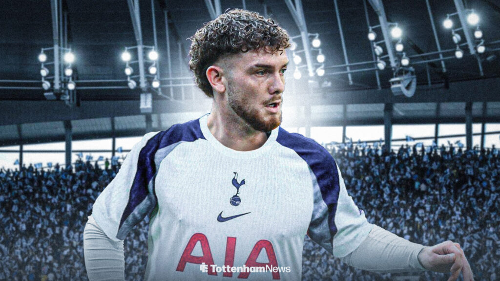 Liverpool star Harvey Elliott in a Tottenham shirt.