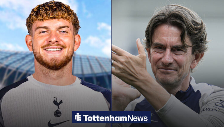 Harvey Elliott in Tottenham kit, Thomas Frank clapping