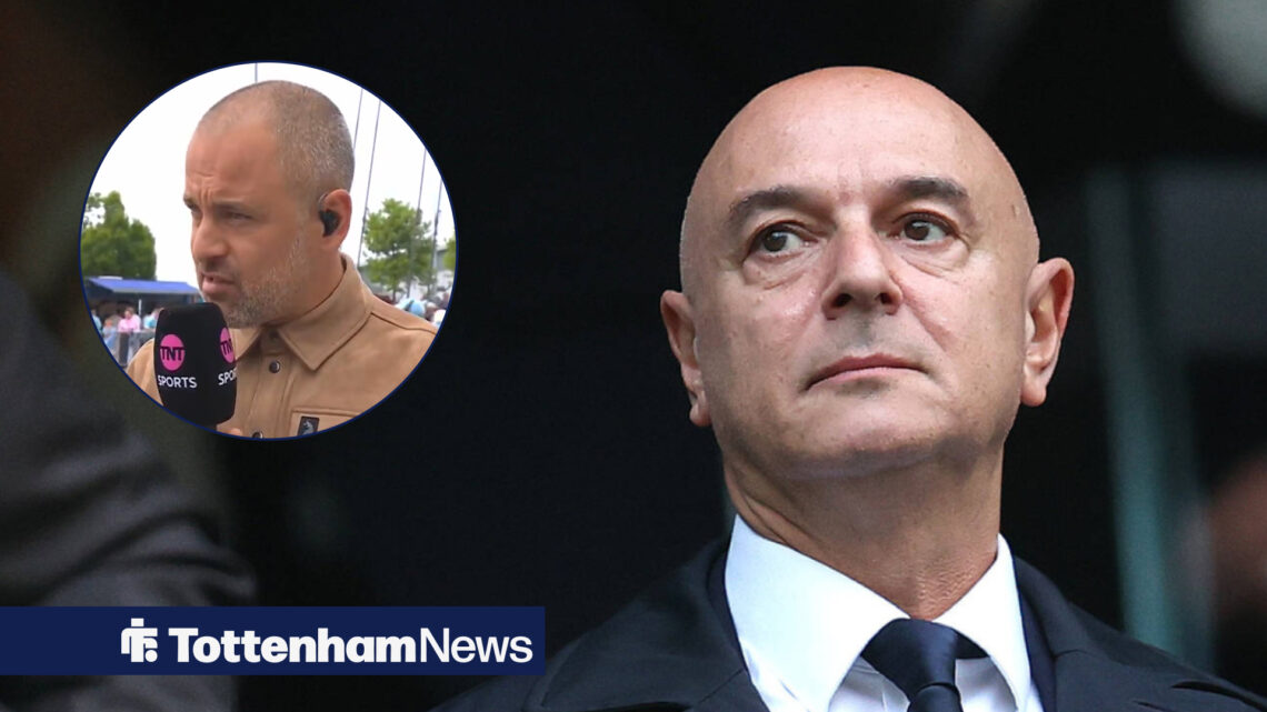Daniel Levy with pundit Joe Cole inset.
