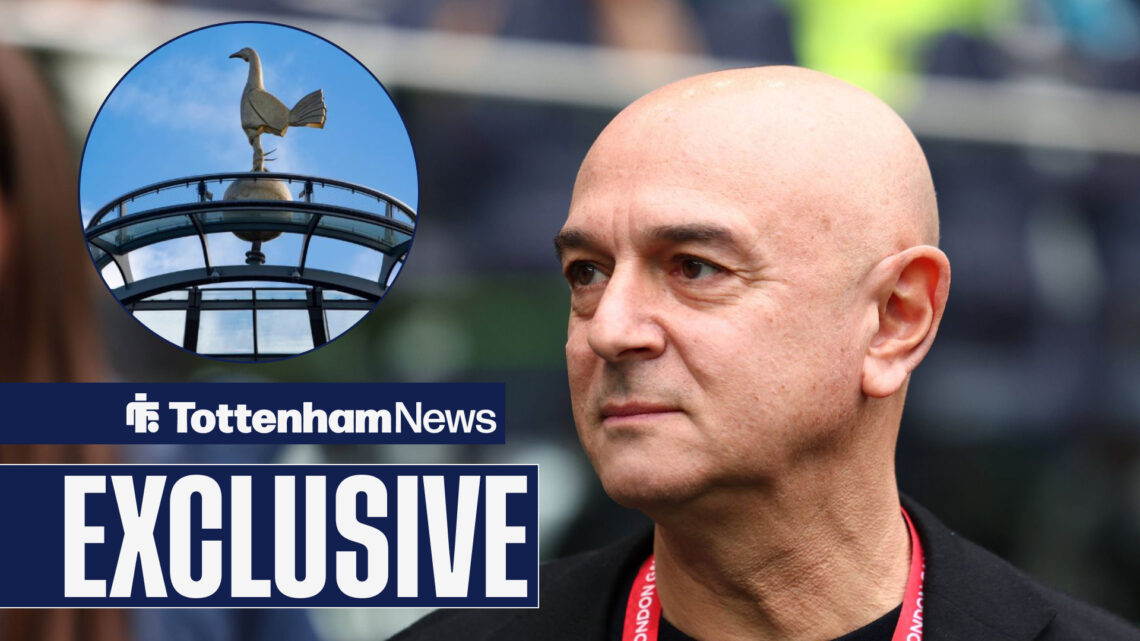 Tottenham chairman Daniel Levy looking serious and Hotspur Way in circular inset