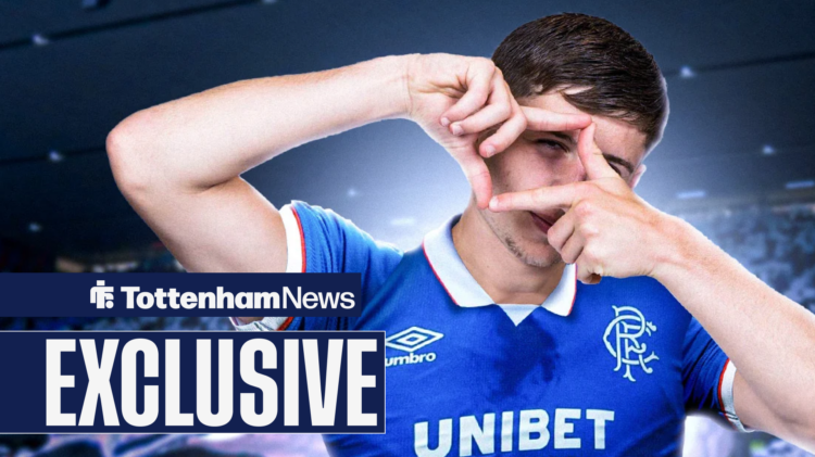 Mikey Moore doing his celebration in Rangers shirt