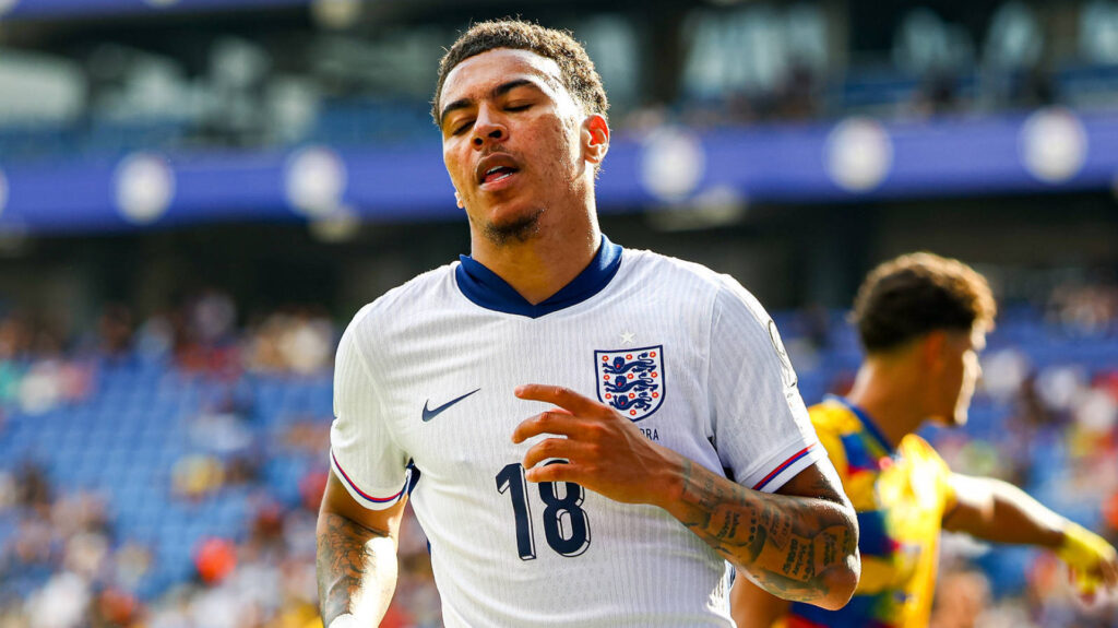 Tottenham-linked forward Morgan Rogers in action for England.