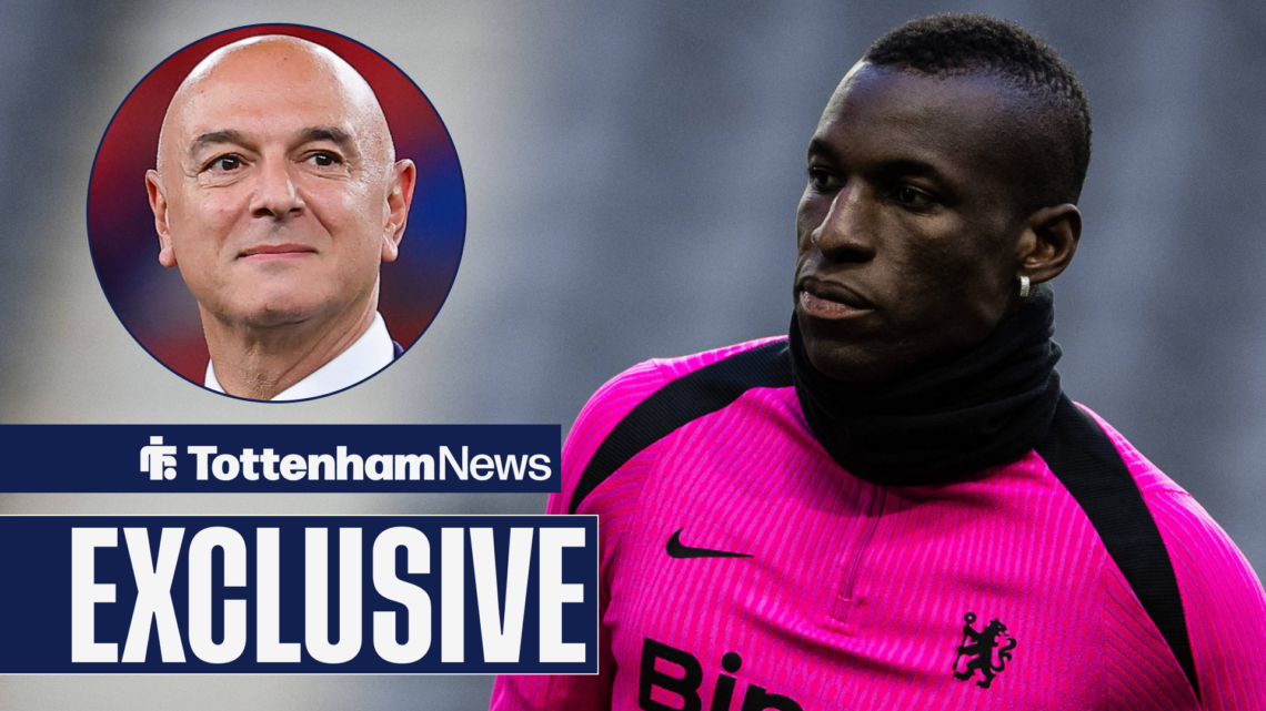 Tottenham News exclusive as Spurs chairman Daniel Levy smiles at Chelsea striker Nicolas Jackson.