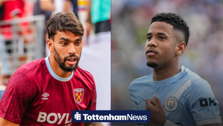 Tottenham targets Lucas Paqueta and Savinho during match day in split feature image
