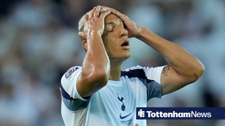 Spurs striker Richarlison looking dejected.