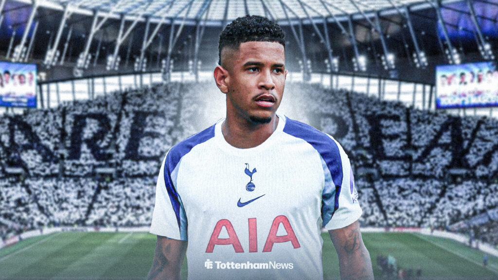 Savinho in a Tottenham kit.