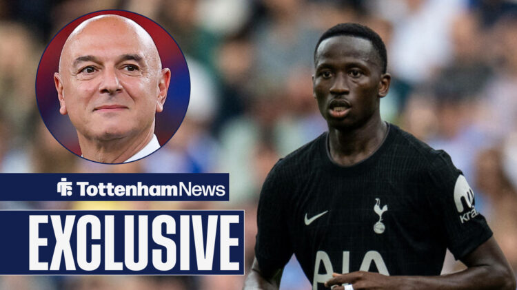 Pape Matar Sarr and Tottenham chairman Daniel Levy