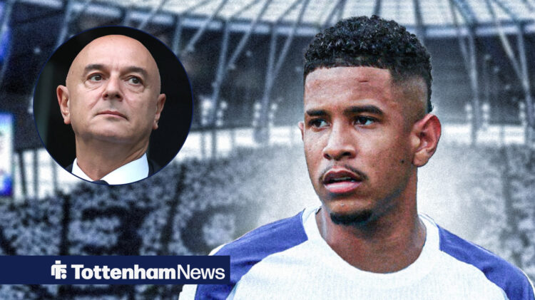 Daniel Levy looking towards Savinho in Tottenham kit.