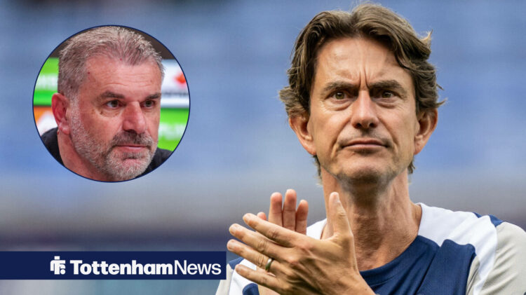 Thomas Frank applauding Ange Postecoglou