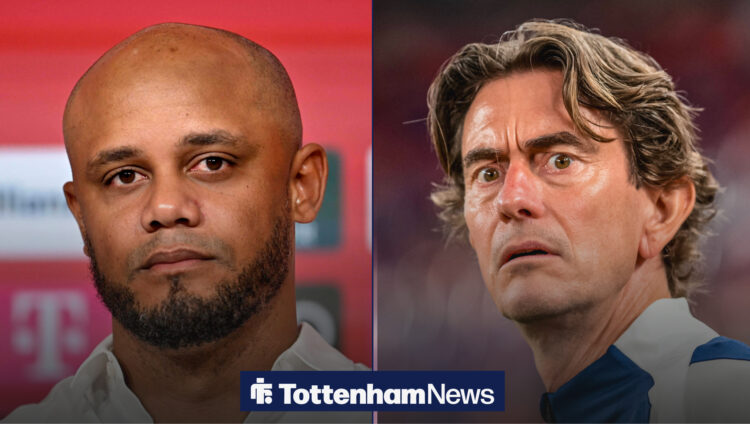 Thomas Frank sharing intense stare with Vincent Kompany