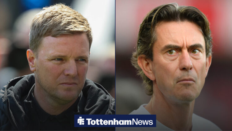 Eddie Howe looking at Thomas Frank