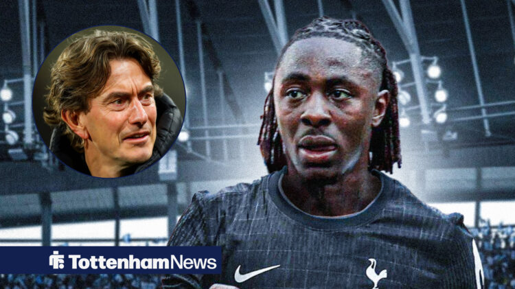 Tottenham manager Thomas Frank and Eberechi Eze