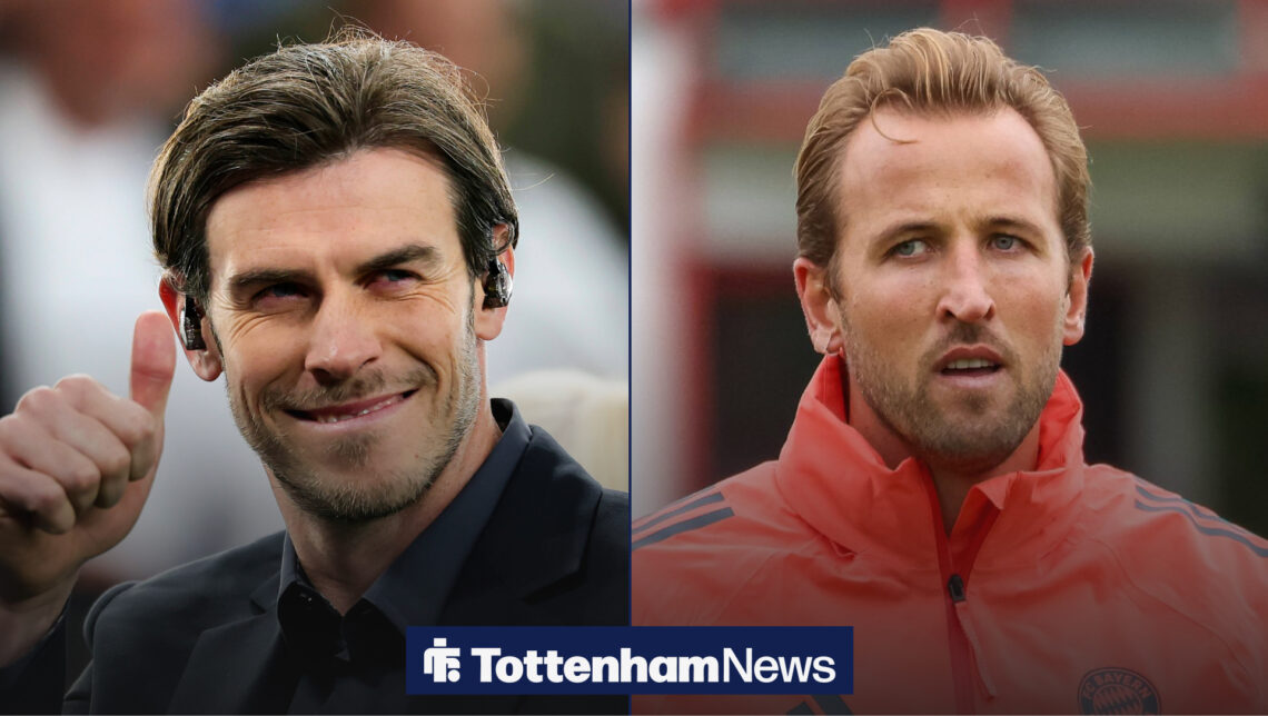 Gareth Bale looking in the direction of Harry Kane