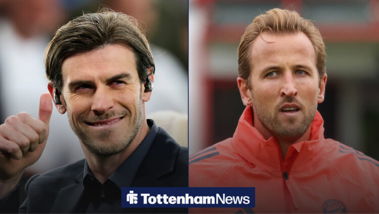 Gareth Bale looking in the direction of Harry Kane