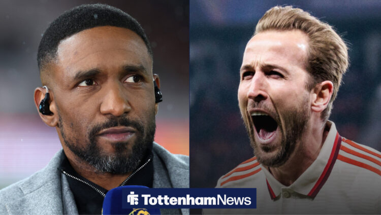Jermaine Defoe looking at Harry Kane