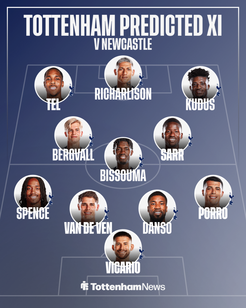 Tottenham predicted XI v Newcastle