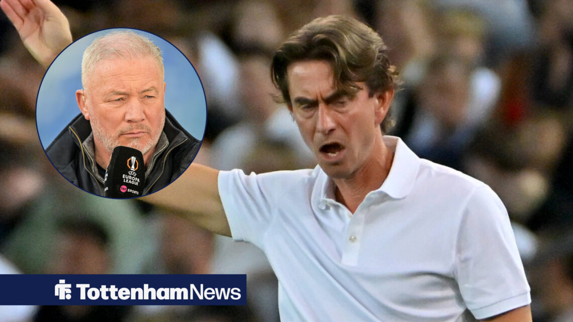 Ally McCoist and Tottenham manager Thomas Frank